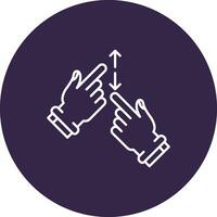 Tap and Scroll Line color circle Icon vector