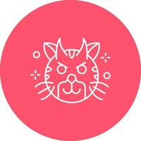 Demon Line color circle Icon vector