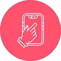 Touch Device Line color circle Icon vector