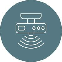 Motion sensor Line color circle Icon vector