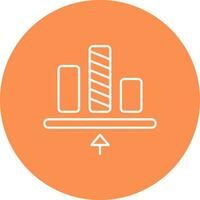 Bottom allignment Line color circle Icon vector