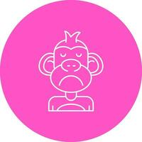 Sad Line color circle Icon vector