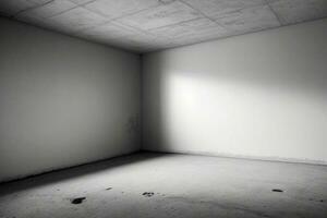 AI generated Minimalist empty room with walls and wood floor. Pro Photo