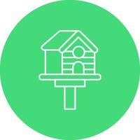 Bird house Line color circle Icon vector