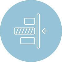Right alignment Line color circle Icon vector
