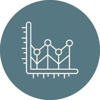 Line chart Line color circle Icon vector