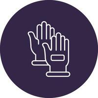 Hand gloves Line color circle Icon vector