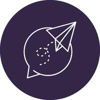 Paper plane Line color circle Icon vector