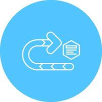 Right turn Line color circle Icon vector