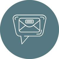 Mail Line color circle Icon vector