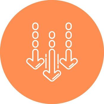 Decrease Line color circle Icon vector