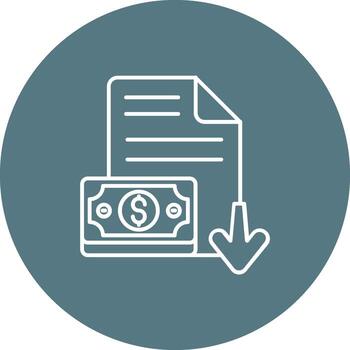 Decrease Line color circle Icon vector