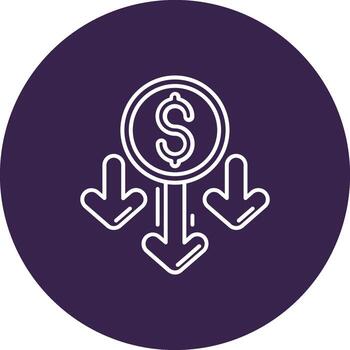 Decrease Line color circle Icon vector