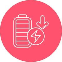 Low battery Line color circle Icon vector