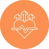 Heart rate Line color circle Icon vector