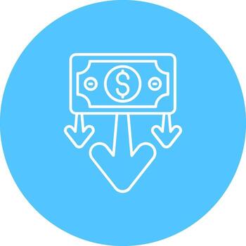 Decrease Line color circle Icon vector