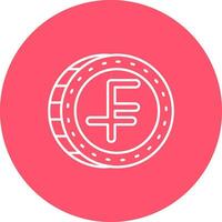 Swiss franc Line color circle Icon vector