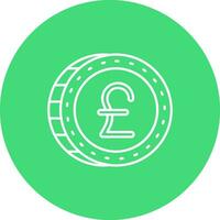 Pound Line color circle Icon vector