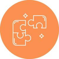 Puzzle Line color circle Icon vector