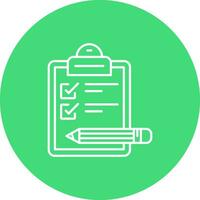 Exam Line color circle Icon vector