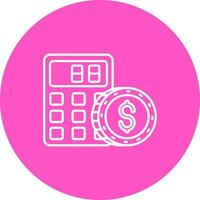 Calculator Line color circle Icon vector