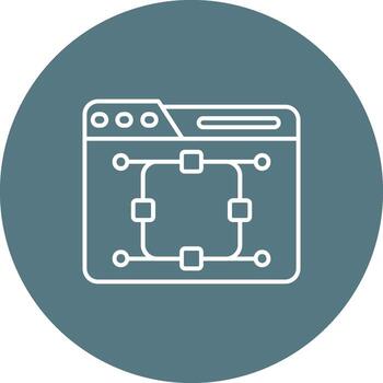 curva línea color circulo icono vector