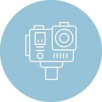 Action camera Line color circle Icon vector