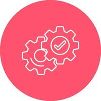 Setting Line color circle Icon vector