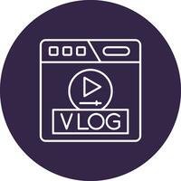 Vlog Line color circle Icon vector