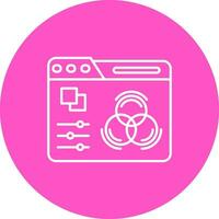 Color adjustment Line color circle Icon vector