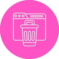 Bin Line color circle Icon vector