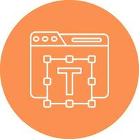 Typography Line color circle Icon vector