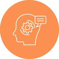 Thinking Line color circle Icon vector