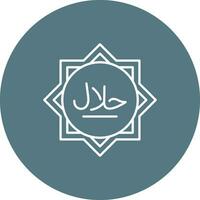 Halal Line color circle Icon vector