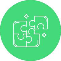 Puzzle Line color circle Icon vector