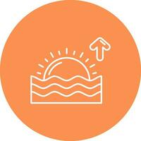 Sunrise Line color circle Icon vector