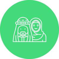 Muslim Line color circle Icon vector