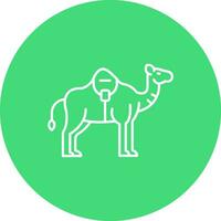 Camel Line color circle Icon vector