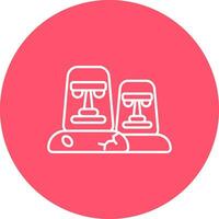 Moai Line color circle Icon vector