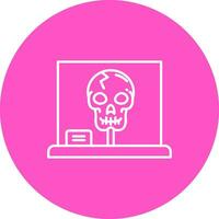 Skull Line color circle Icon vector