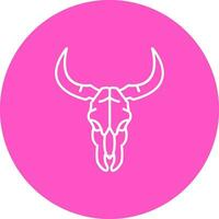 Bull skull Line color circle Icon vector