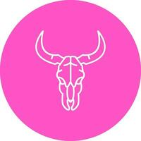 Bull skull Line color circle Icon vector