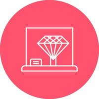 diamante línea color circulo icono vector