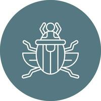 Scarab Line color circle Icon vector