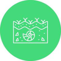 Fossil Line color circle Icon vector