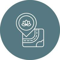 Meditation Line color circle Icon vector