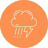 Thunder strom Line color circle Icon vector