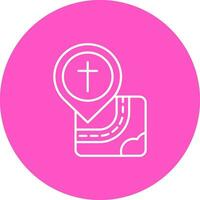 Church Line color circle Icon vector