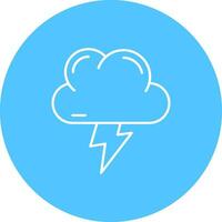 Lightning Line color circle Icon vector