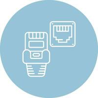 Ethernet Line color circle Icon vector